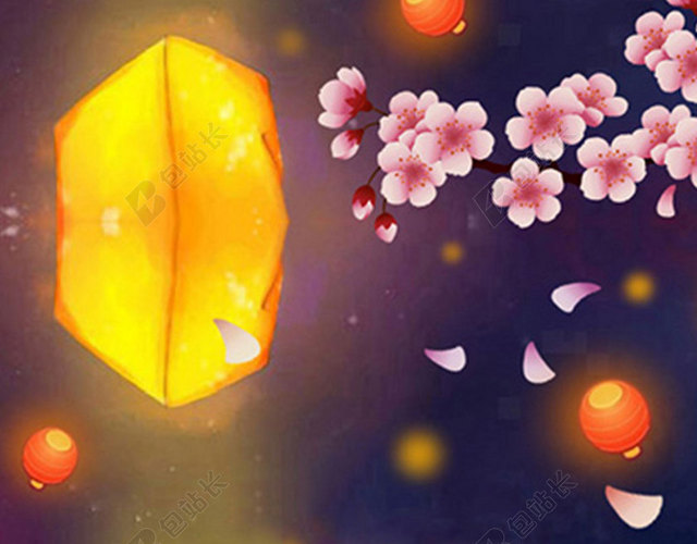 元宵节梅花灯笼H5背景素材