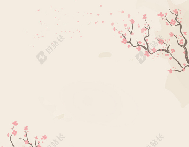 淡雅手绘梅花背景图