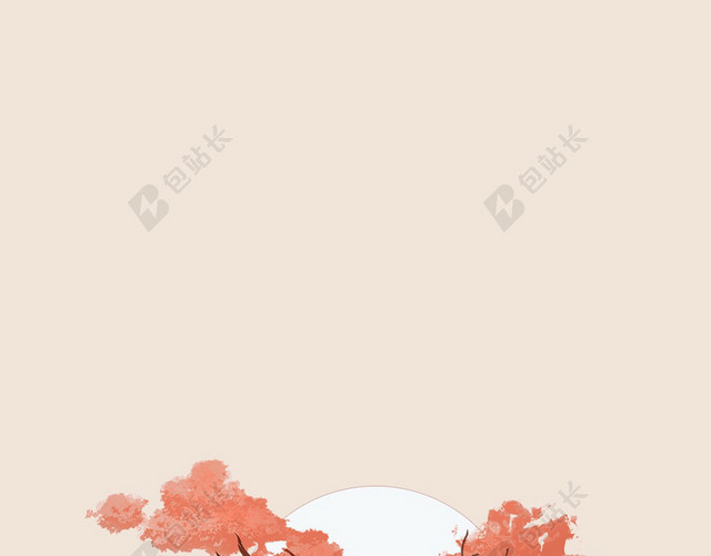 纯色复古元素梅花树月亮高清背景