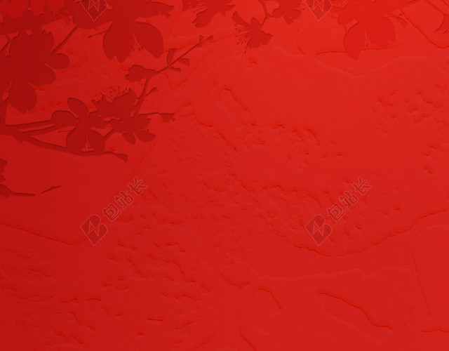 红色桃花中国风H5背景