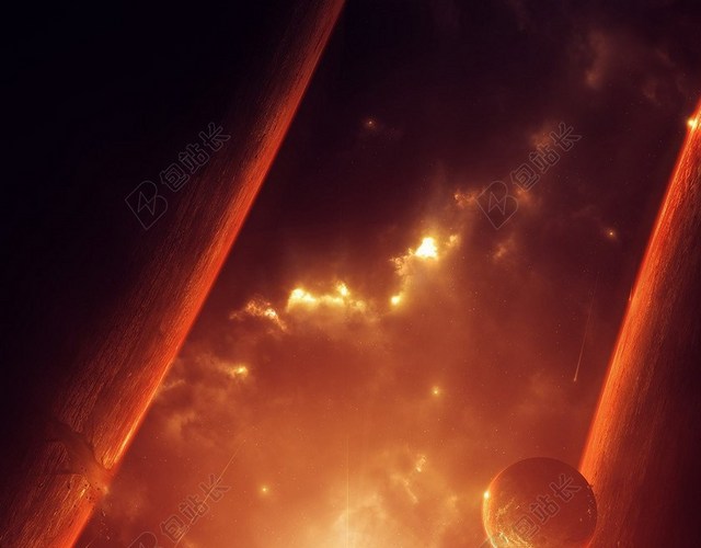 宇宙太空棕色星球H5背景