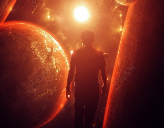 宇宙太空棕色星球H5背景