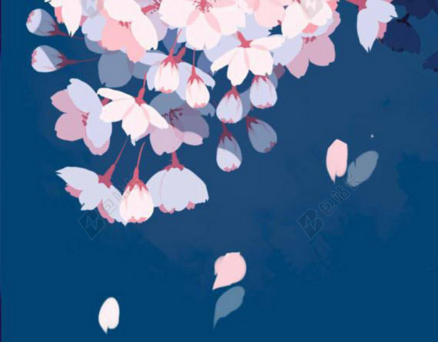 手绘樱花H5背景素材