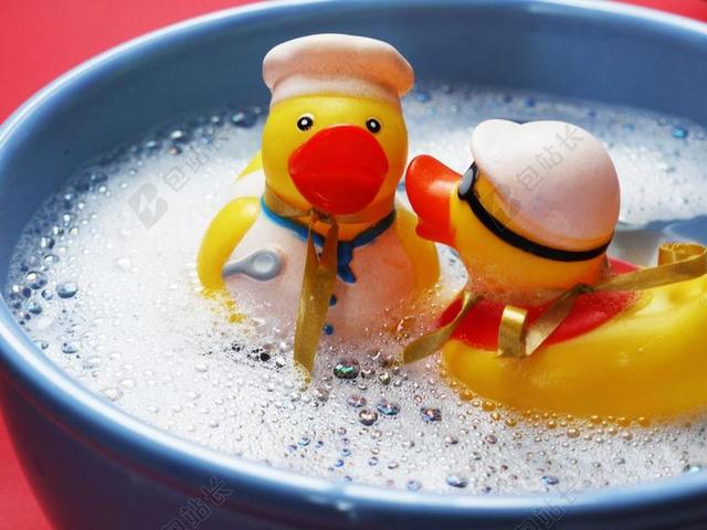 浴 溅 鸭 喜悦 朋友 快乐 滑稽 黄色 白 浅蓝色