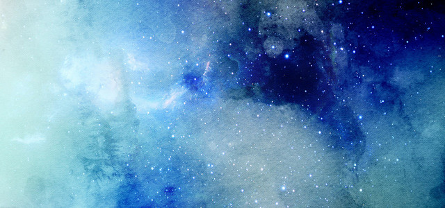 手绘水彩星空