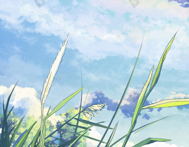 彩色水彩手绘H5背景