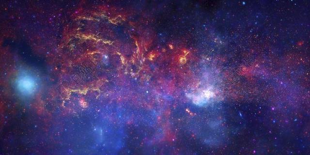 宇宙美丽的紫色星云背景图片
