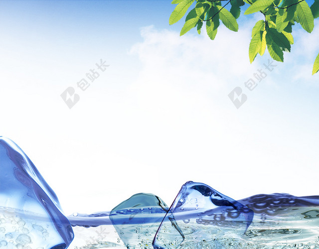 夏日劲爽冰块背景