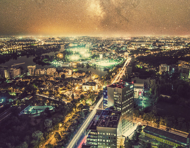星空城市H5背景素材