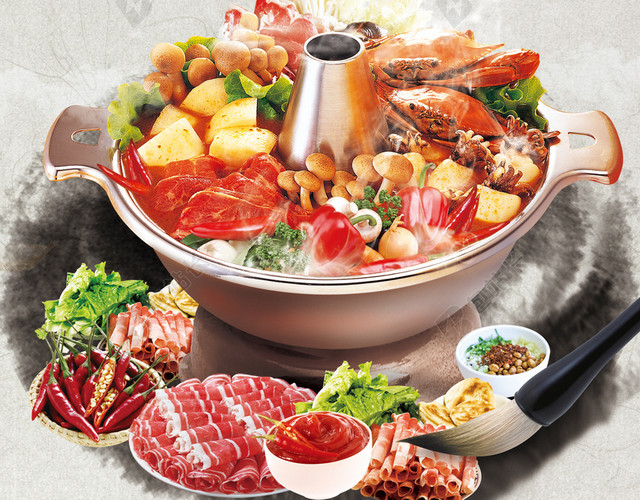 中国饮食文化火锅背景