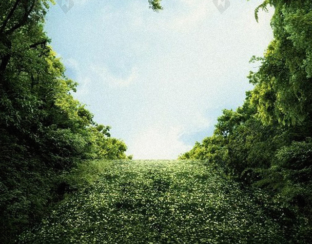 绿色爱心通道H5背景
