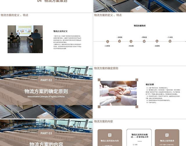 茶色商务风格如何做物流方案课件PPT