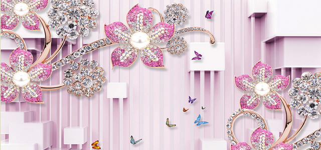 钻石花朵立体背景BANNER