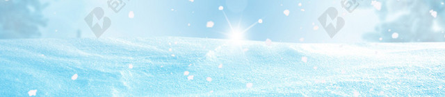 浪漫冬季雪花松枝背景