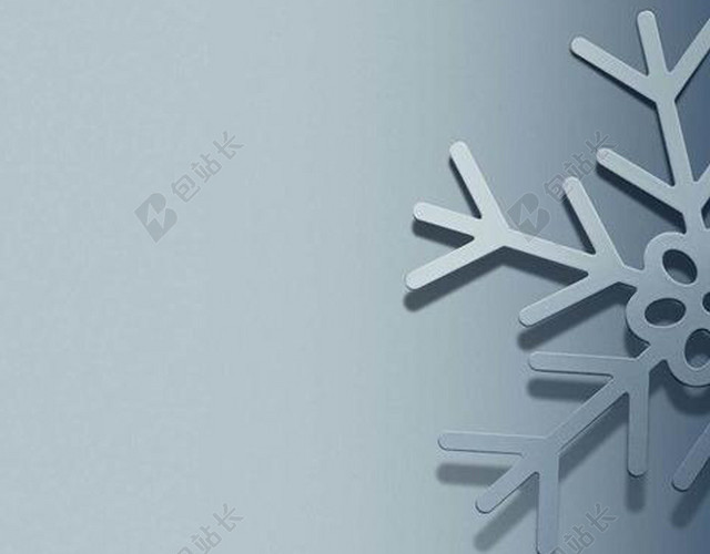 立体雪花纯色背景图
