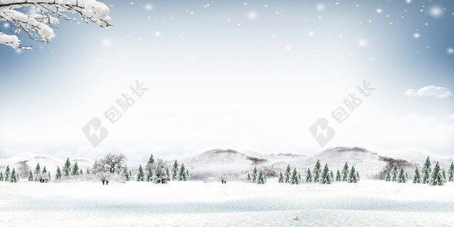 冬季唯美雪景背景