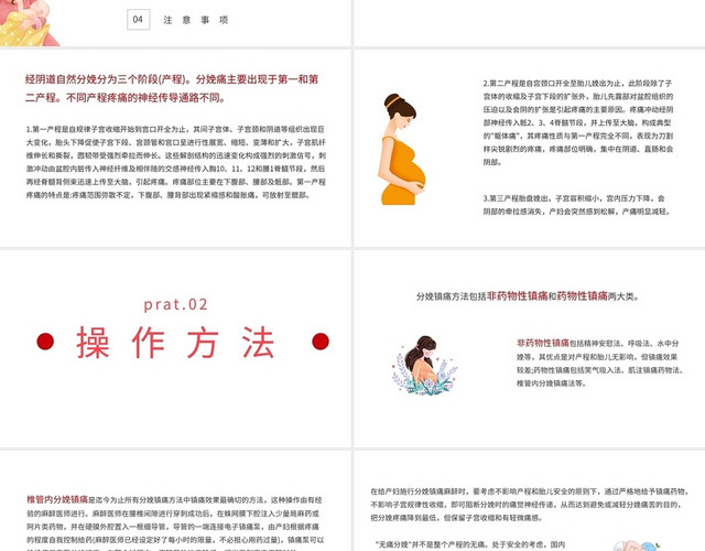 简约粉色现代无痛分娩课件PPT无痛分娩介绍