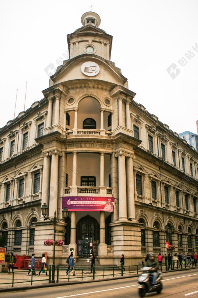 白色建筑古老古老的西洋建筑背景图片