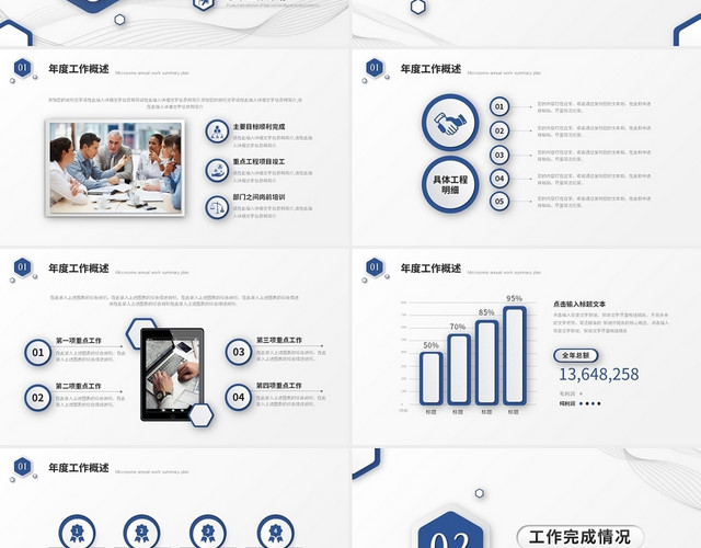 2022简约微粒体年终述职报告年终总结工作总结PPT模板