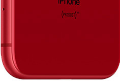 红色IPHONE苹果智能手机背面