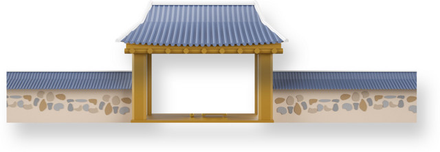 屋檐屋顶刺绣风素材