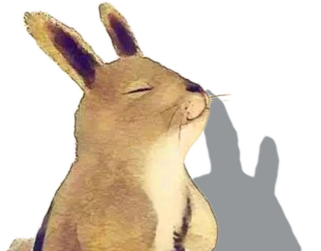 灰色兔子动物书包素材