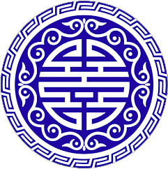 古典青花瓷环形底纹素材