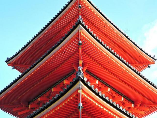 仰视现代建筑日本建筑背景图片