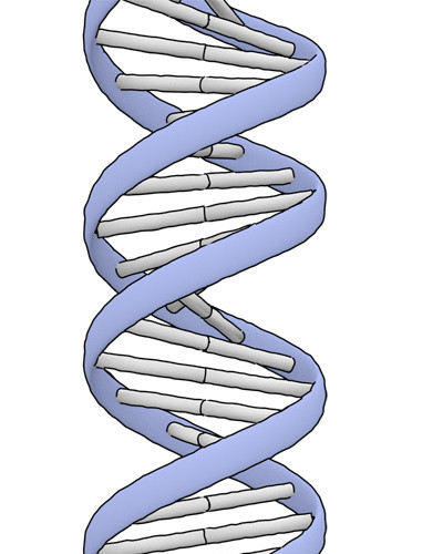 蓝色染色体螺旋分子微生物素材