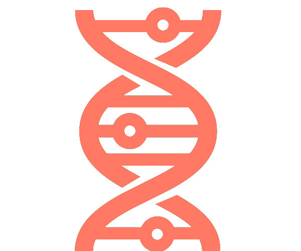 红色螺旋分子卡通插画素材