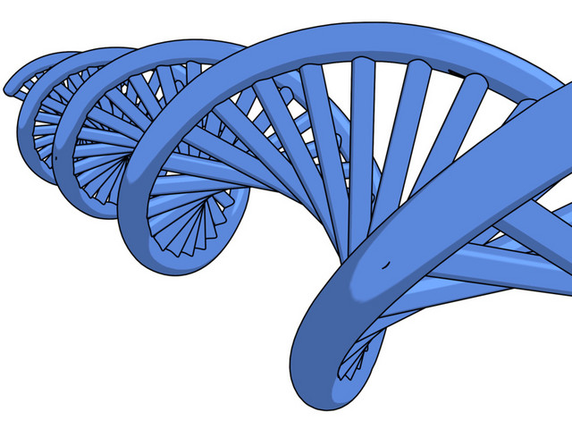 DNA分子螺旋立体蓝色科技素材