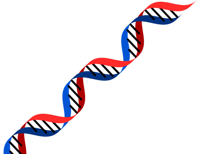 多色基因DNA螺旋分子素材