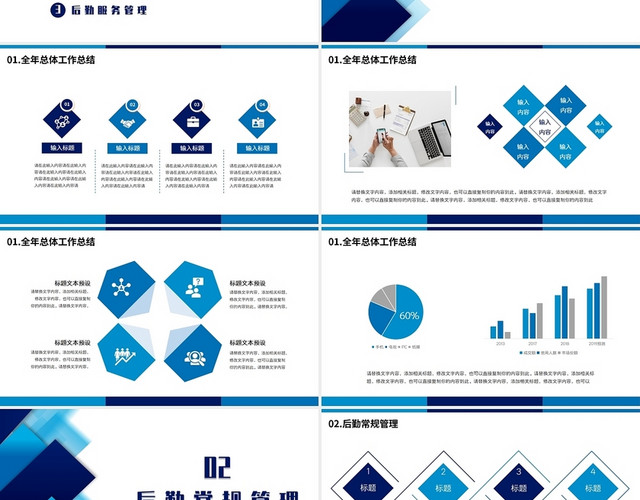 2022后勤工作总结工作汇报年终总结PPT模板