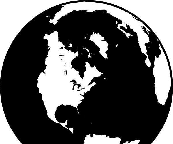 创意黑白地球行星素材