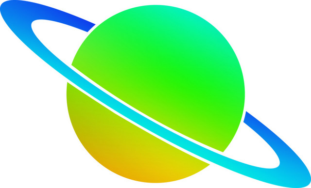 绿色彩绘星球矢量图素材