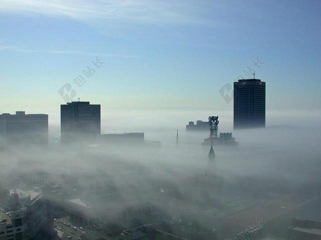 雾 薄雾 城市 污染 天际线 纽约