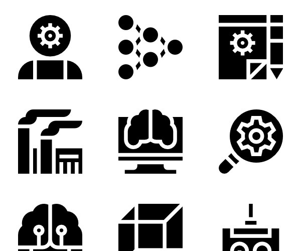 科技大脑矢量图素材