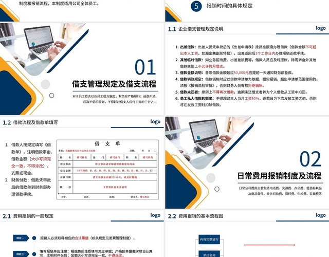 深色简约财务报销流程培训PPT模板