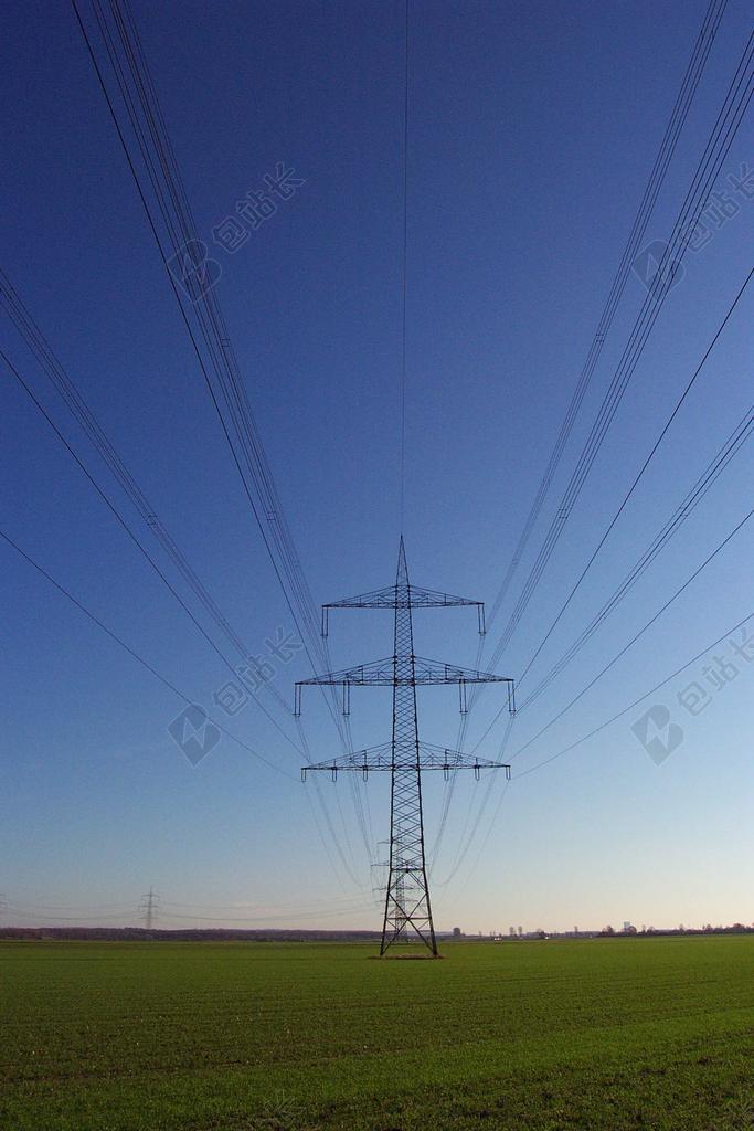 蓝色户外自然景观电力发电电力资源背景图片