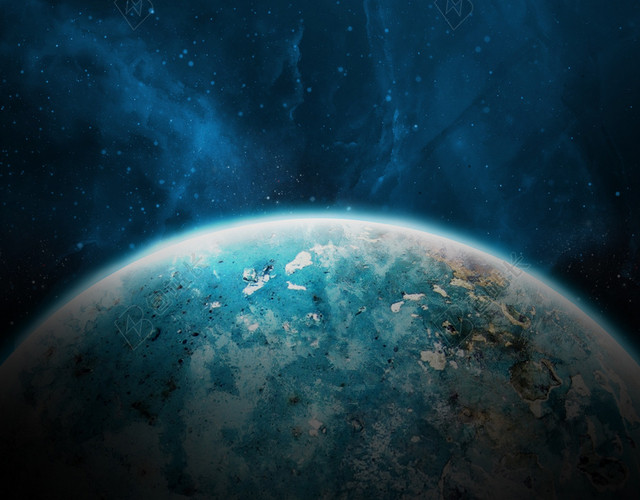 地球主体的星空背景图