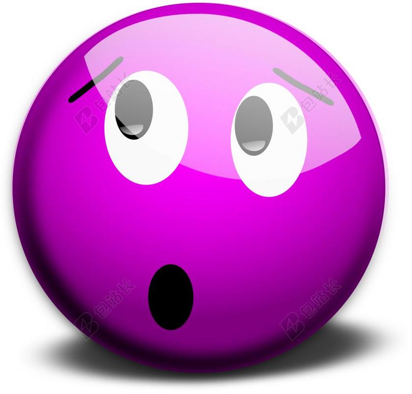 笑脸 图释 表情符号 情感 紫色 丁香 紫罗兰色 光面纸 哦