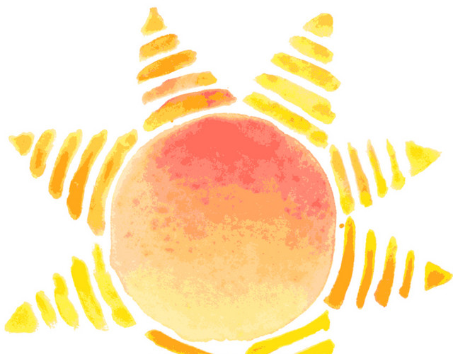 黄色手绘太阳