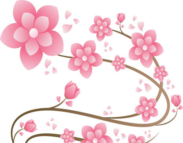 浪漫春天桃花花纹