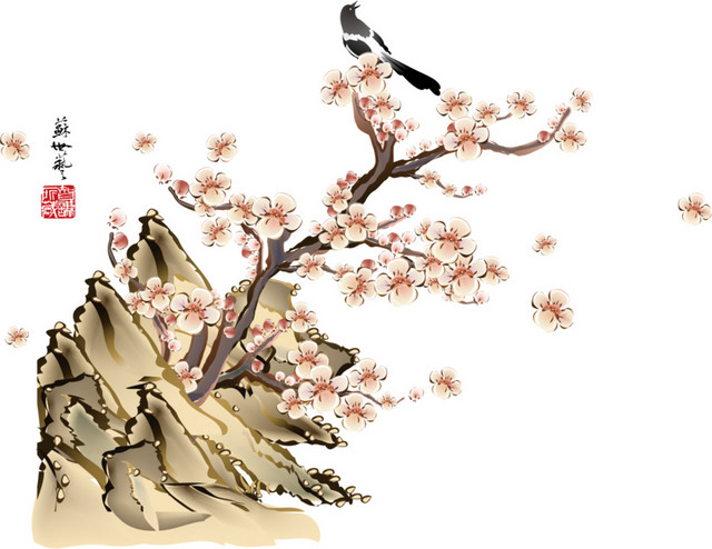 国画桃花