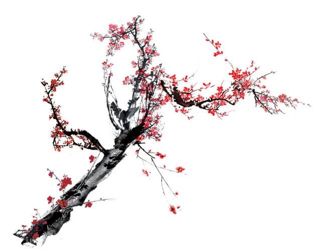 水墨桃花