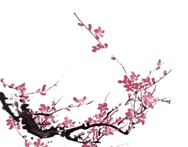 粉色桃花中国风装饰图案