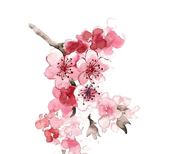 水墨桃花