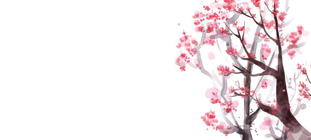 灼灼桃花唯美背景装饰