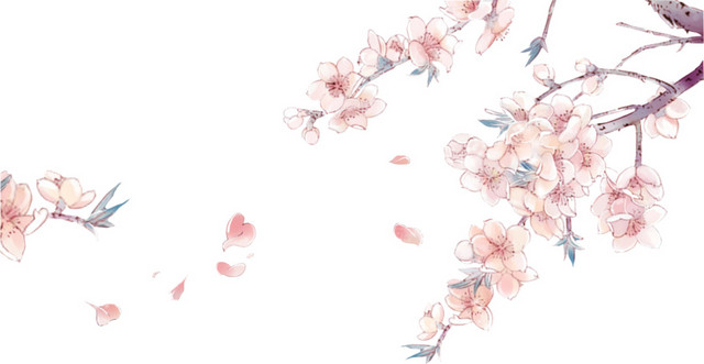 手绘桃花