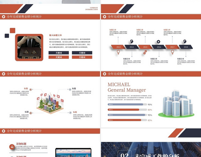 商务房地产销售工作总结工作汇报年终总结PPT房地产销售年终总结